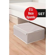 Helen's Home 5 Adet Bazaaltı Kutu Hurç Giysi Yastık Hurcu Düzenleyici Saklama Kutusu 50X40X19 Kapaklı