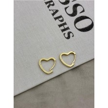 Hedef Bijuteri Gold Renk Basıc Içi Boş Kalp Model Küpe CM08