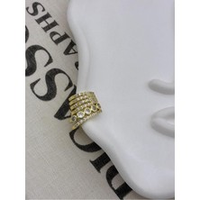 Hedef Bijuteri Gold Renkli 6 Sıralı Çoklu Görünümlü Zirkon Taşlı Kıkırdak Küpe Earcuff