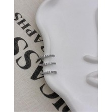 Hedef Bijuteri Gümüş Renkli 3 Sıralı Çoklu Görünümlü Zirkon Taşlı Kıkırdak Küpe Earcuff