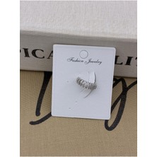 Hedef Bijuteri Gümüş Renkli Kalın Halka Zirkon Taşlı Kıkırdak Küpe Earcuff