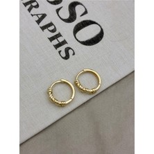 Hedef Bijuteri Gold Renk Üzeri Burgulu Halka Model Küpe CM44