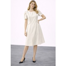 Ekol Taş Şerit Işkeme Detaylı Elbise 4052