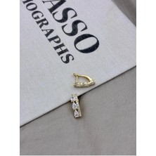 Hedef Bijuteri Gold Renk Damla Kesim U Formlu Zirkon Taşlı Küpe CM77