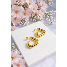 Yush Aksesuar Pınterest Üçgen Çelik Küpe