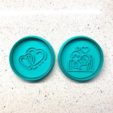 Craftelle 2'li Sonsuz Mutluluk Kurabiye Kalıbı Seti | Gelin Damat ve Iç Içe Kalpler | Nikah ve Nişan Hatırası | Şeker Hamuru, Kil Şekillendirici