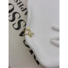 Hedef Bijuteri Gold Renkli Kuzey Yıldızı Model Zirkon Taşlı Kıkırdak Küpe Earcuff