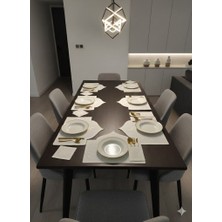 Nakışkonsept Mübarek Ramazan Nakış Işlemeli 18 Parça Parça 6 Kişilik Yemek Takımı