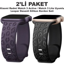 Dexmon Xiaomi Redmi Watch 3 Actvie / Watch 3 Lite Uyumlu Leopar Desen Silikon Kordon Seti