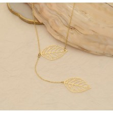 Myz Takı Sallantılı Yaprak Figürlü 925 Ayar Gümüş Kadın Kolyesi