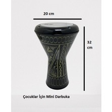 Cümbüş Mini Mısır Erzincan Işlemeli Siyah Darbuka
