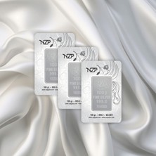 LEVA GOLD 3 Adet 100 gr Nizipli Gümüş Külçe