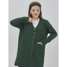 Fresh Moda Kadın Araboy Triko Hırka Esnek Likralı Akrilik Kumaşla Günlük Kullanıma Uygun Cepli