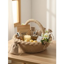 Bonvos Nişan, Nikah, Kına ve Söz Sepeti – Papatya Süslemeli Oval Dekoratif Sepet