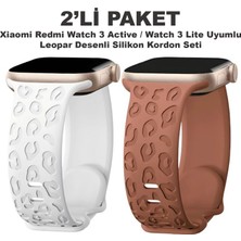Dexmon Xiaomi Redmi Watch 3 Actvie / Watch 3 Lite Uyumlu Leopar Desen Silikon Kordon Seti