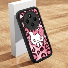 Ucuc Xiaomi Redmi 14C/A4 Uyumlu Siyah Silikon Kılıf Leopard Desenli Hello Kitty Darbe Emici Kamera Koruma Kapak