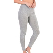 ByDon Pamuklu Penye Tayt Gri Günlük Esnek Yapılı Kumaş