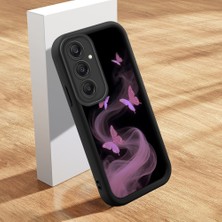 Ucuc Samsung Galaxy A24 4g Uyumlu Siyah Silikon Kılıf Zarif Kelebek Desenli Darbe Emici Kamera Koruma Kapak
