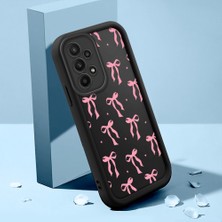 Ucuc Samsung Galaxy A23 5g Uyumlu Siyah Silikon Kılıf Güzel Kurdele Desenli Darbe Emici Kamera Koruma Kapak