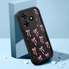 Ucuc Tecno Spark 10 Pro Uyumlu Siyah Silikon Kılıf Güzel Kurdele Desenli Darbe Emici Kamera Koruma Kapak