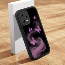 Ucuc Xiaomi Redmi Note 12 5g Uyumlu Siyah Silikon Kılıf Zarif Kelebek Desenli Darbe Emici Kamera Koruma Kapak