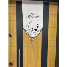 Nakışkonsept Ramadan Kaarem "hayırlı Ramazanlar" ve Hilal Desen Nakış Işlemeli Runner ve Kapı Süslemesi