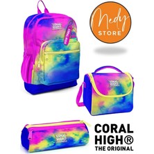 Coral High Renkli Batik Desenli 3’lü Okul Çanta Seti