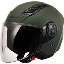 Ls2 Airflow 2 Mat Yeşil Polikarbon Motosiklet Kaskı Geliştirilmiş Hava Kanalları İle Konforlu