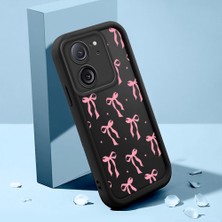 Ucuc Xiaomi Redmi K60 Ultra Uyumlu Siyah Silikon Kılıf Güzel Kurdele Desenli Darbe Emici Kamera Koruma Kapak
