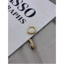 Hedef Bijuteri Gold Renk Zirkon Taşlı Çapraz x Detaylı Halka Küpe CM181