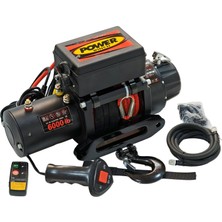 Power Winch 6000 Lb Sentetik Halatlı Off-Road 4x4 Elektrikli Vinç 12V