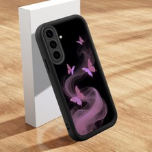 Ucuc Samsung Galaxy A56/A36 Uyumlu Siyah Silikon Kılıf Zarif Kelebek Desenli Darbe Emici Kamera Koruma Kapak