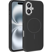 Paladyum Case iPhone 16 Uyumlu Magsafe Özellikli Yumuşak Siyah Silikon Edi Kapak