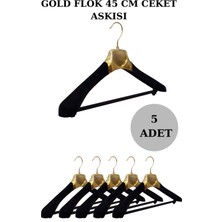 Manken İstanbul (5 Adet) Plastik Gold-Flok Yüksek Kalite Ceket Askısı,elbise Askısı,takım Elbise Askısı