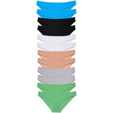 MiraLive 12 Adet Eko Set Likralı Kadın Slip Külot Çok Renkli 5