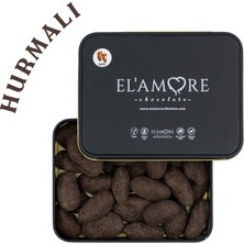 Elamore Şeker Ilavesiz, Glütensiz, Vegan Hurmalı Bitter Çikolata - Küçük Kare Metal Kutu, 150 gr