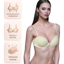Bipamuk Kadın Iç Giyim Mikro Fasülye Push Up Sütyen Doğal Dolgun Gösteren Destekli Model