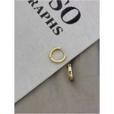 Hedef Bijuteri Gold Renk Basıc Yassı Model Halka Küpe CM178