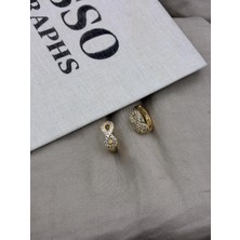 Hedef Bijuteri Gold Renk Sonsuzluk Detaylı Zirkon Taşlı Küpe CM129