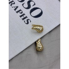 Hedef Bijuteri Gold Renk Basıc Ay Yıldız Detaylı Damla Model Küpe CM157