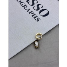 Hedef Bijuteri Gold Renk Üç Sıralı Zirkon Taşlı Kalın Halka Küpe CM211