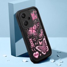 Ucuc Xiaomi Redmi Note 13 Pro Plus 5g Uyumlu Siyah Silikon Kılıf Zarif Kelebek Desenli Darbe Emici Kamera Koruma Kapak