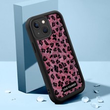 Ucuc iPhone 15 Plus Uyumlu Siyah Silikon Kılıf Leopard Desenli Hello Kitty Darbe Emici Kamera Koruma Kapak