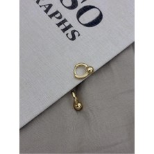 Hedef Bijuteri Gold Renk Basıc Topçuk Detaylı Halka Küpe CM207