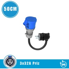 VoltEV 220V Ev Tipi Priz Dönüştürücü Adaptör, 7,4kW Elektrikli Araç Şarj Cihazı Fişine Uygun 50Cm