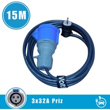 VoltEV 220V Ev Tipi Priz Dönüştürücü Adaptör, 7,4kW Elektrikli Araç Şarj Cihazı Fişine Uygun 15 Metre