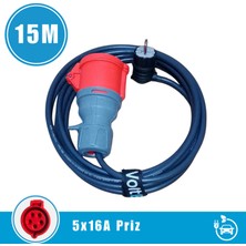 VoltEV 220V Ev Tipi Priz Dönüştürücü Adaptör, 11kW Elektrikli Araç Şarj Cihazı Fişine Uygun 15 Metre