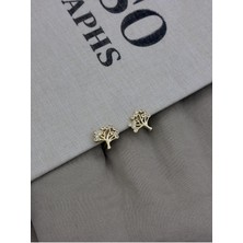 Hedef Bijuteri Gold Renk Ağaç Model Zirkon Taşlı Küpe CM132