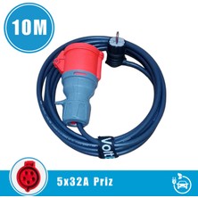 VoltEV Ev Tipi Priz Dönüştürücü Adaptör, 22kW Elektrikli Araç Şarj Cihazı Fişine Uygun 10 Metre