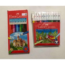 Faber-Castell 12’li Keçeli Kalem + 12’li Kuru Boya Kalemi Seti